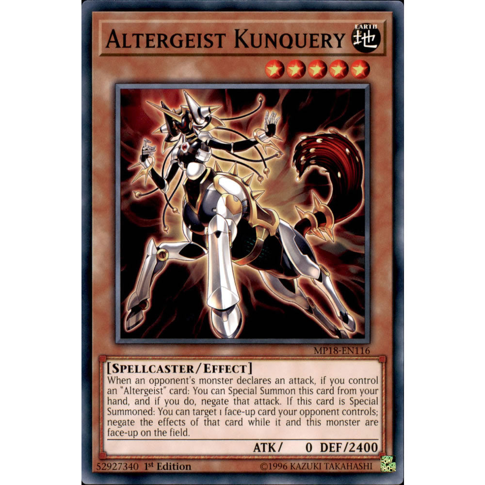 Altergeist Kunquery MP18-EN116 Yu-Gi-Oh! Card from the Mega Tin 2018 Mega Pack Set