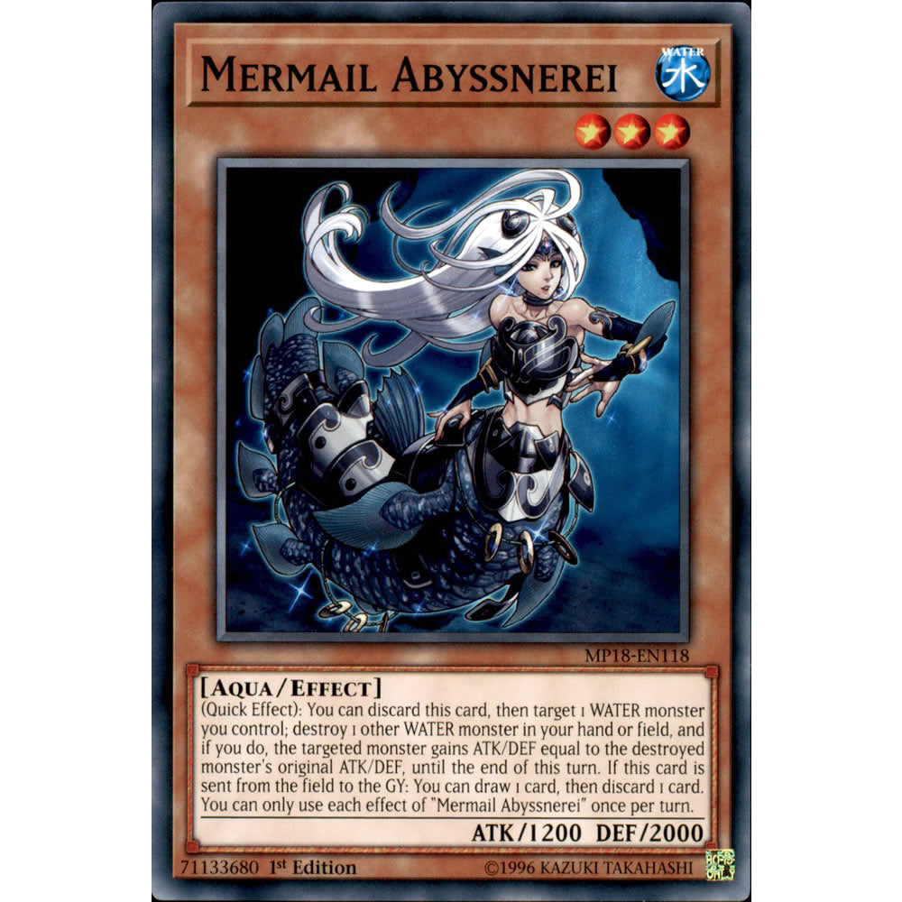 Mermail Abyssnerei MP18-EN118 Yu-Gi-Oh! Card from the Mega Tin 2018 Mega Pack Set