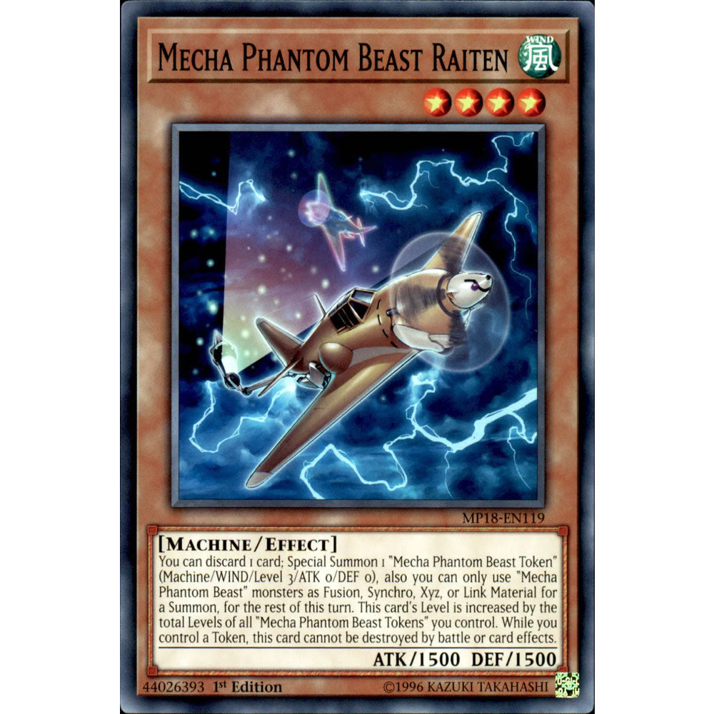Mecha Phantom Beast Raiten MP18-EN119 Yu-Gi-Oh! Card from the Mega Tin 2018 Mega Pack Set