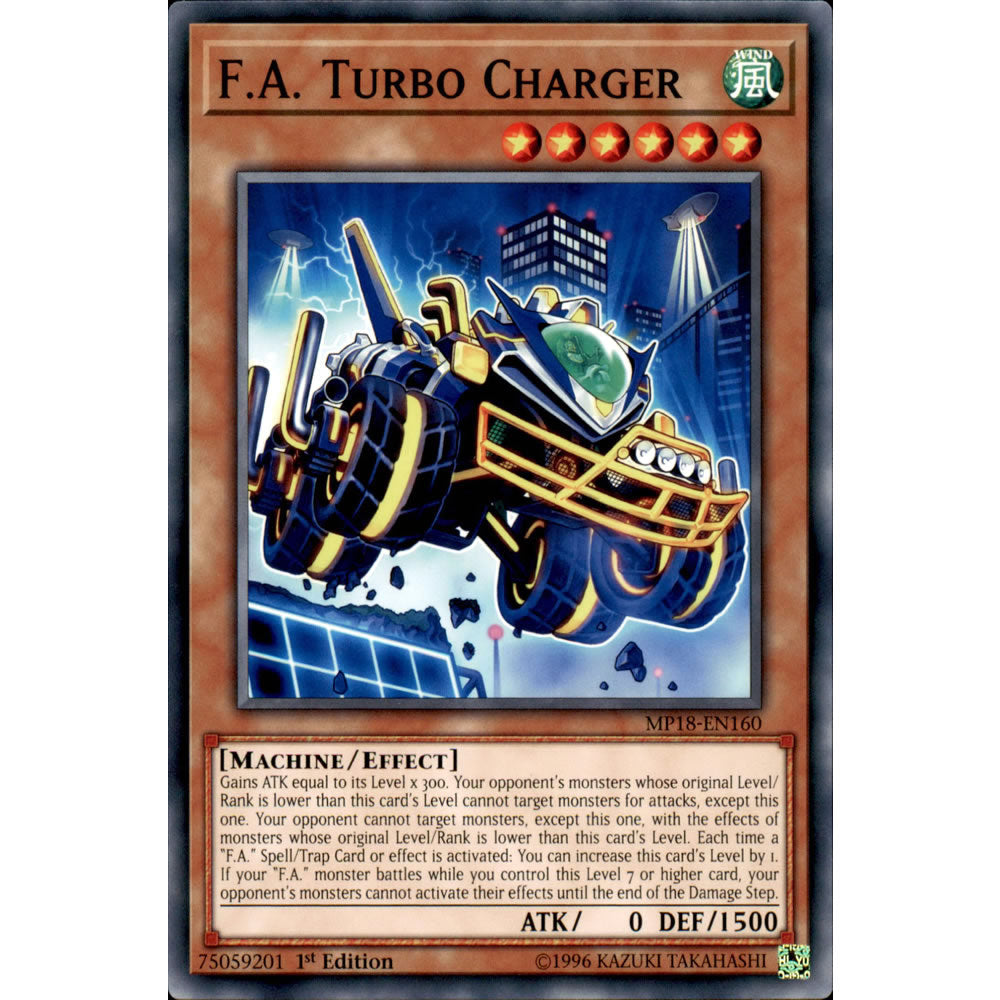 F.A. Turbo Charger MP18-EN160 Yu-Gi-Oh! Card from the Mega Tin 2018 Mega Pack Set