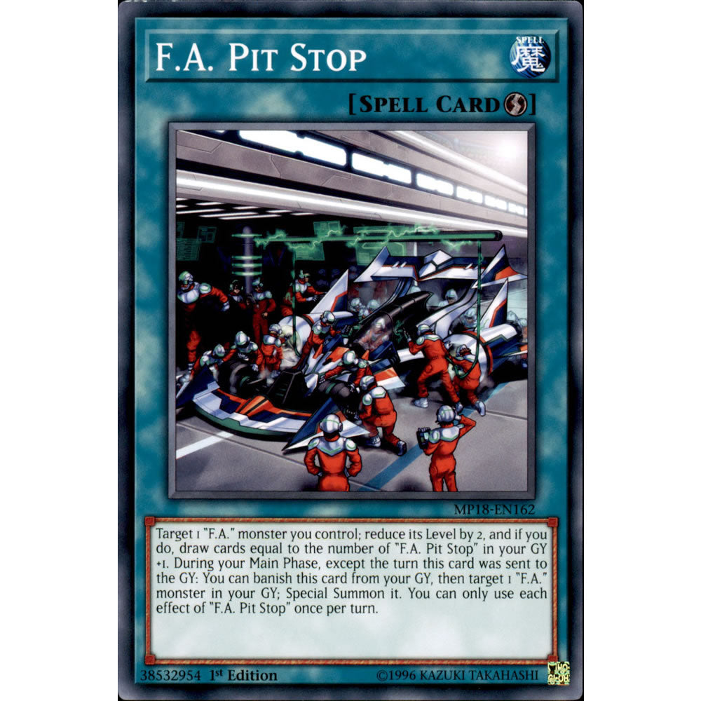 F.A. Pit Stop MP18-EN162 Yu-Gi-Oh! Card from the Mega Tin 2018 Mega Pack Set