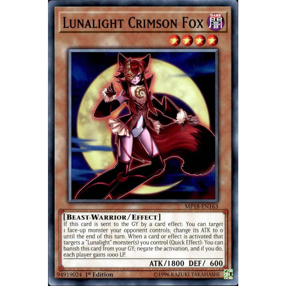 Lunalight Crimson Fox MP18-EN163 Yu-Gi-Oh! Card from the Mega Tin 2018 Mega Pack Set