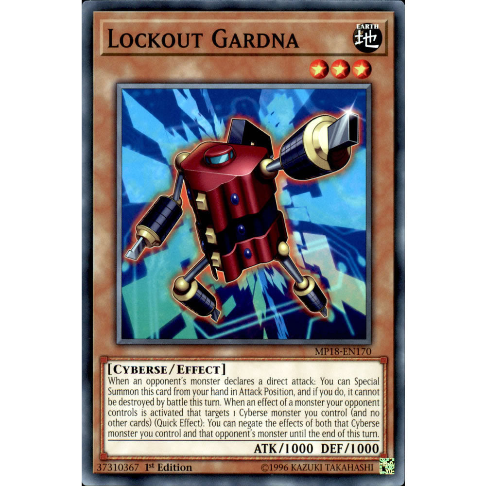 Lockout Gardna MP18-EN170 Yu-Gi-Oh! Card from the Mega Tin 2018 Mega Pack Set