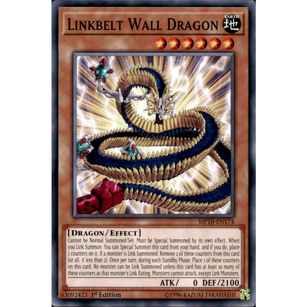 Linkbelt Wall Dragon MP18-EN174 Yu-Gi-Oh! Card from the Mega Tin 2018 Mega Pack Set
