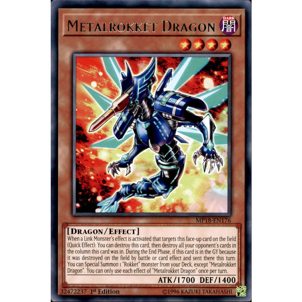 Metalrokket Dragon MP18-EN176 Yu-Gi-Oh! Card from the Mega Tin 2018 Mega Pack Set