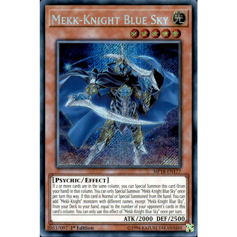 Mekk-Knight Blue Sky MP18-EN177 Yu-Gi-Oh! Card from the Mega Tin 2018 Mega Pack Set
