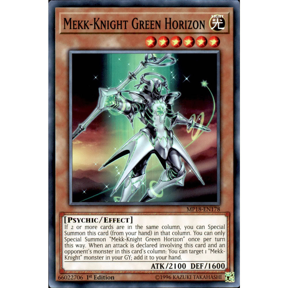 Mekk-Knight Green Horizon MP18-EN178 Yu-Gi-Oh! Card from the Mega Tin 2018 Mega Pack Set