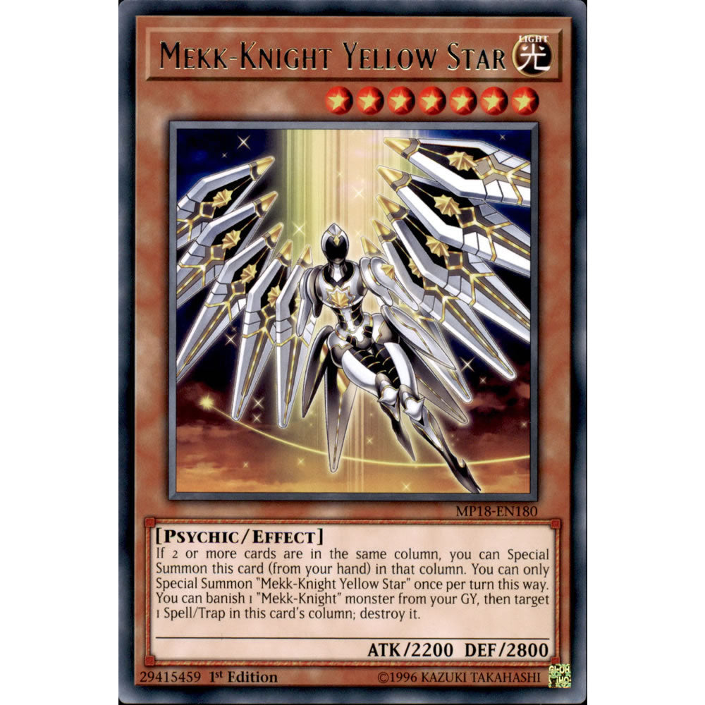 Mekk-Knight Yellow Star MP18-EN180 Yu-Gi-Oh! Card from the Mega Tin 2018 Mega Pack Set