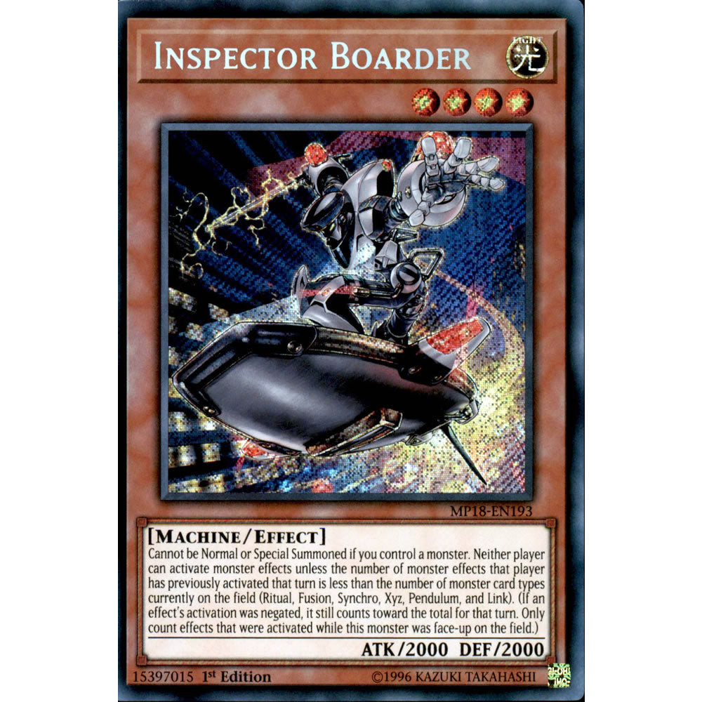Inspector Boarder MP18-EN193 Yu-Gi-Oh! Card from the Mega Tin 2018 Mega Pack Set