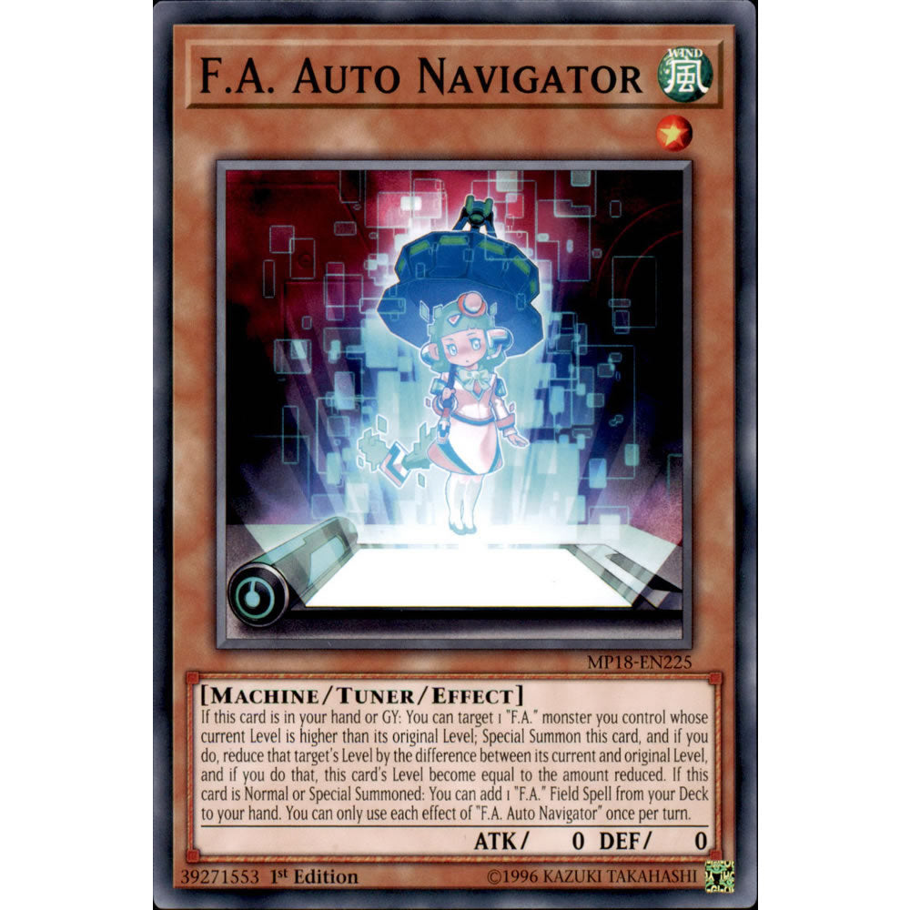 F.A. Auto Navigator MP18-EN225 Yu-Gi-Oh! Card from the Mega Tin 2018 Mega Pack Set