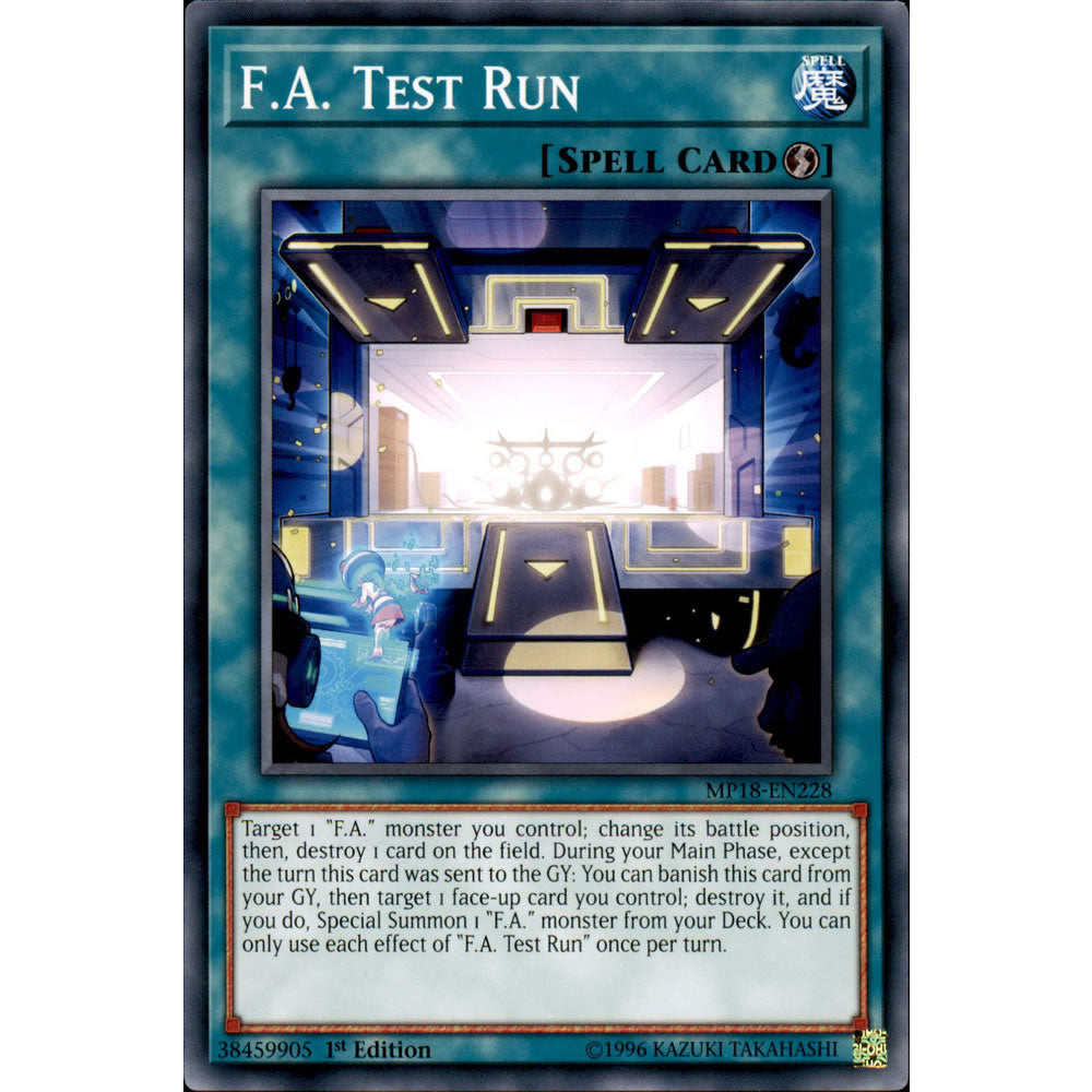 F.A. Test Run MP18-EN228 Yu-Gi-Oh! Card from the Mega Tin 2018 Mega Pack Set