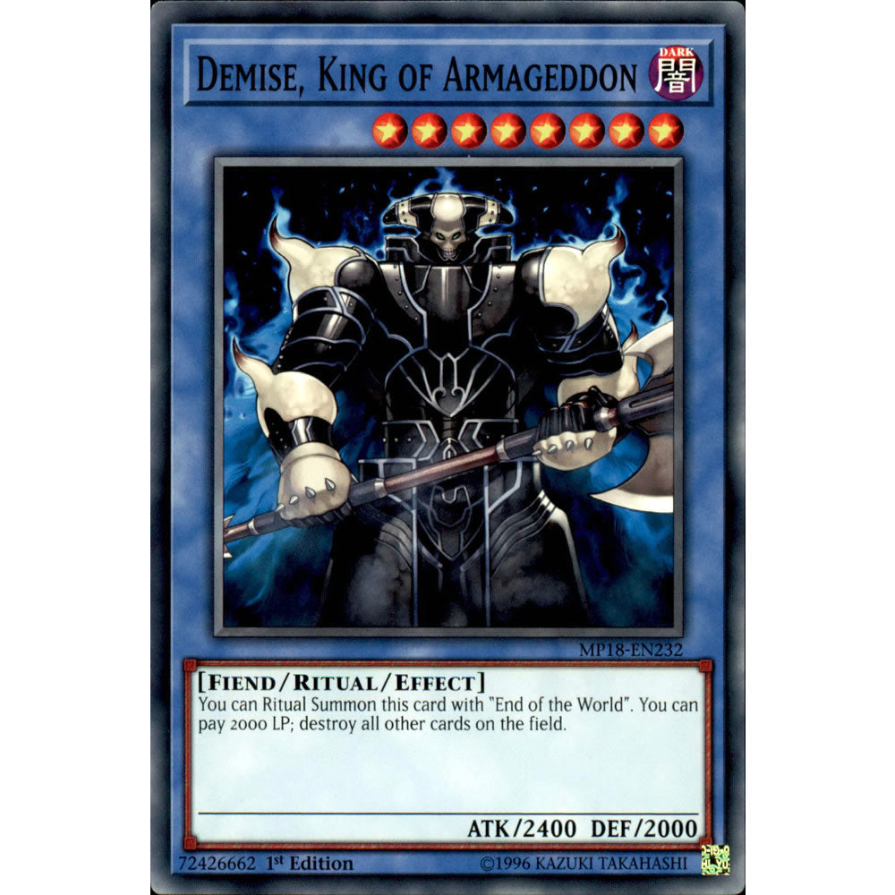 Demise, King of Armageddon MP18-EN232 Yu-Gi-Oh! Card from the Mega Tin 2018 Mega Pack Set