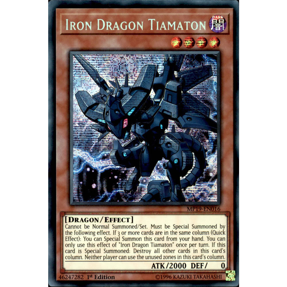Iron Dragon Tiamaton MP19-EN016 Yu-Gi-Oh! Card from the Mega Tin 2019 Mega Pack Set