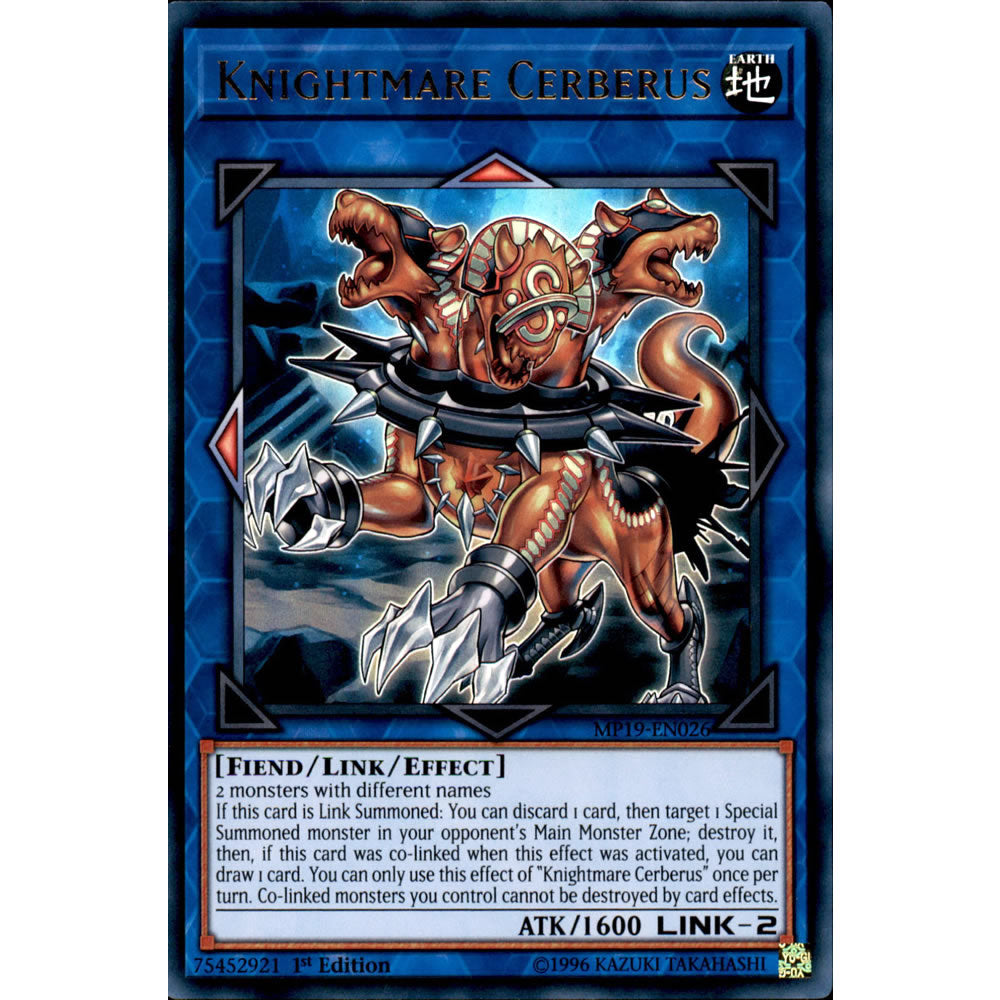 Knightmare Cerberus MP19-EN026 Yu-Gi-Oh! Card from the Mega Tin 2019 Mega Pack Set