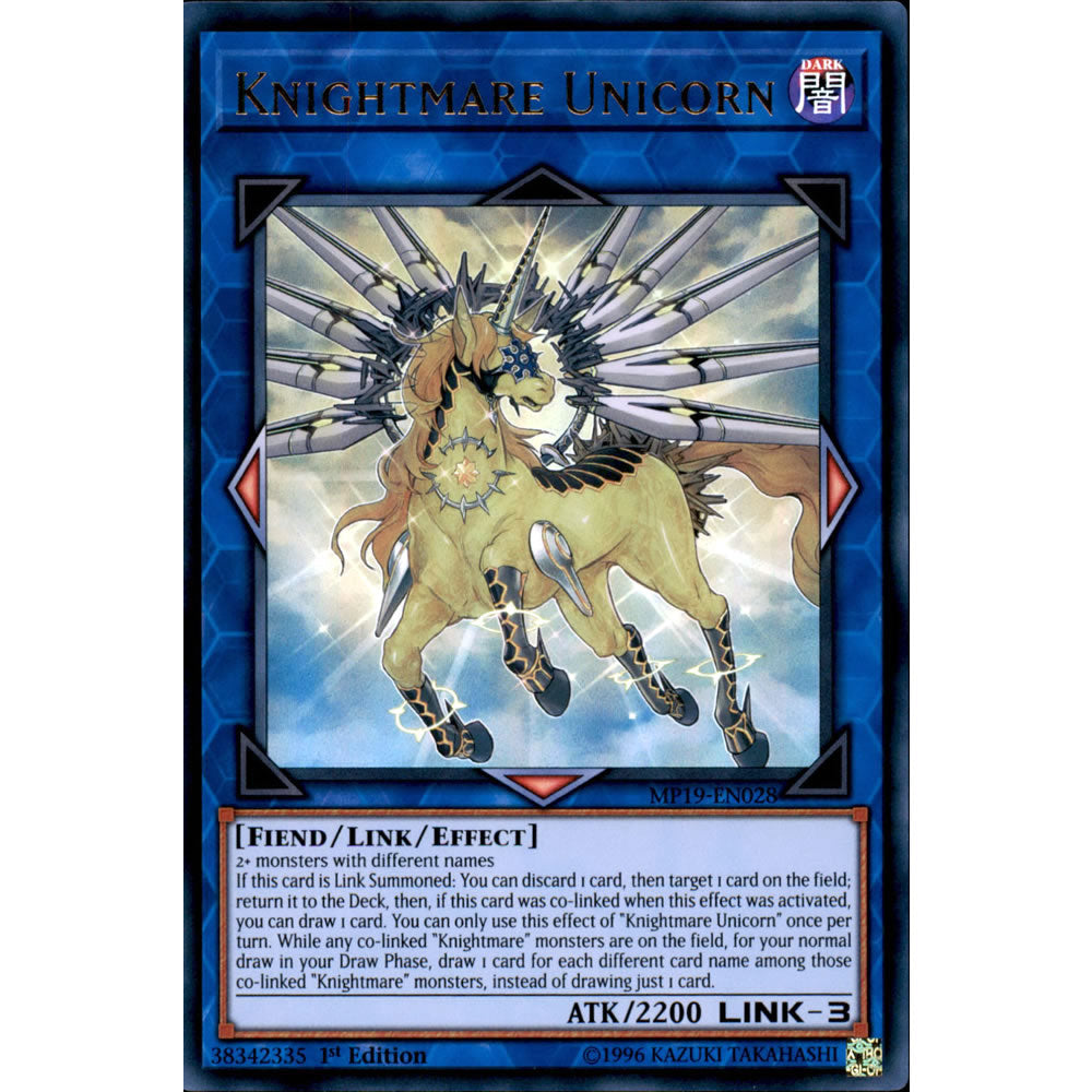 Knightmare Unicorn MP19-EN028 Yu-Gi-Oh! Card from the Mega Tin 2019 Mega Pack Set