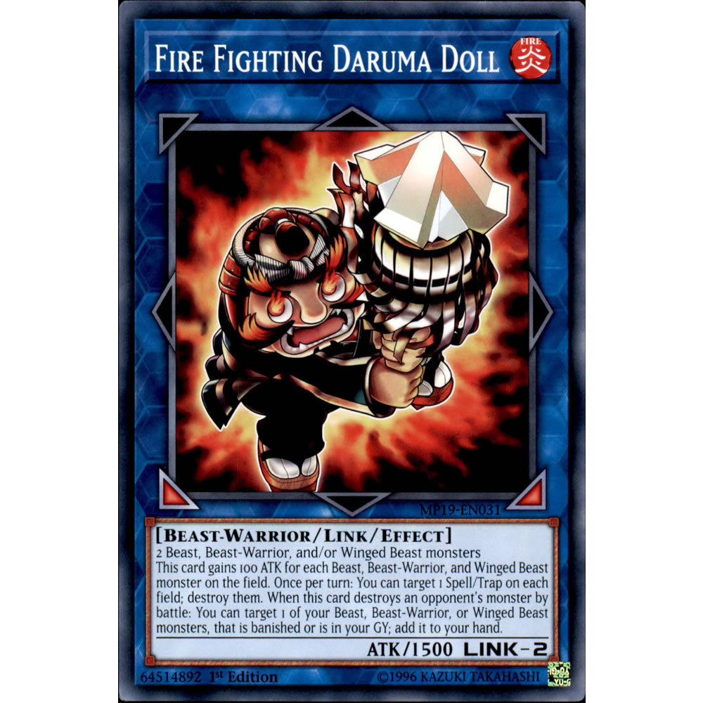 Fire Fighting Daruma Doll MP19-EN031 Yu-Gi-Oh! Card from the Mega Tin 2019 Mega Pack Set