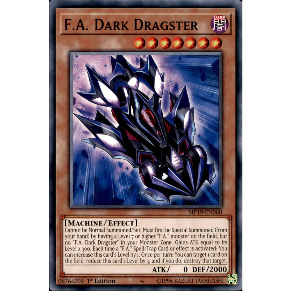 F.A. Dark Dragster MP19-EN060 Yu-Gi-Oh! Card from the Mega Tin 2019 Mega Pack Set