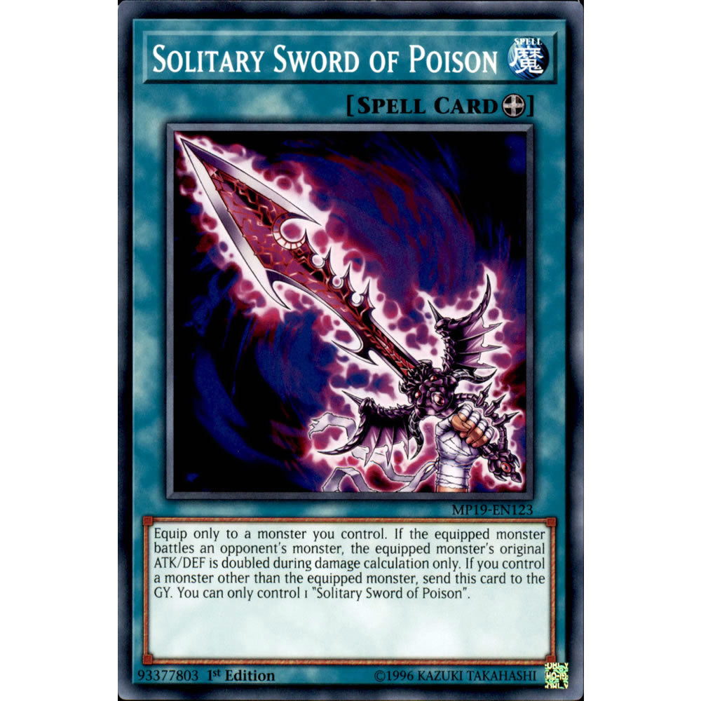 Solitary Sword of Poison MP19-EN123 Yu-Gi-Oh! Card from the Mega Tin 2019 Mega Pack Set
