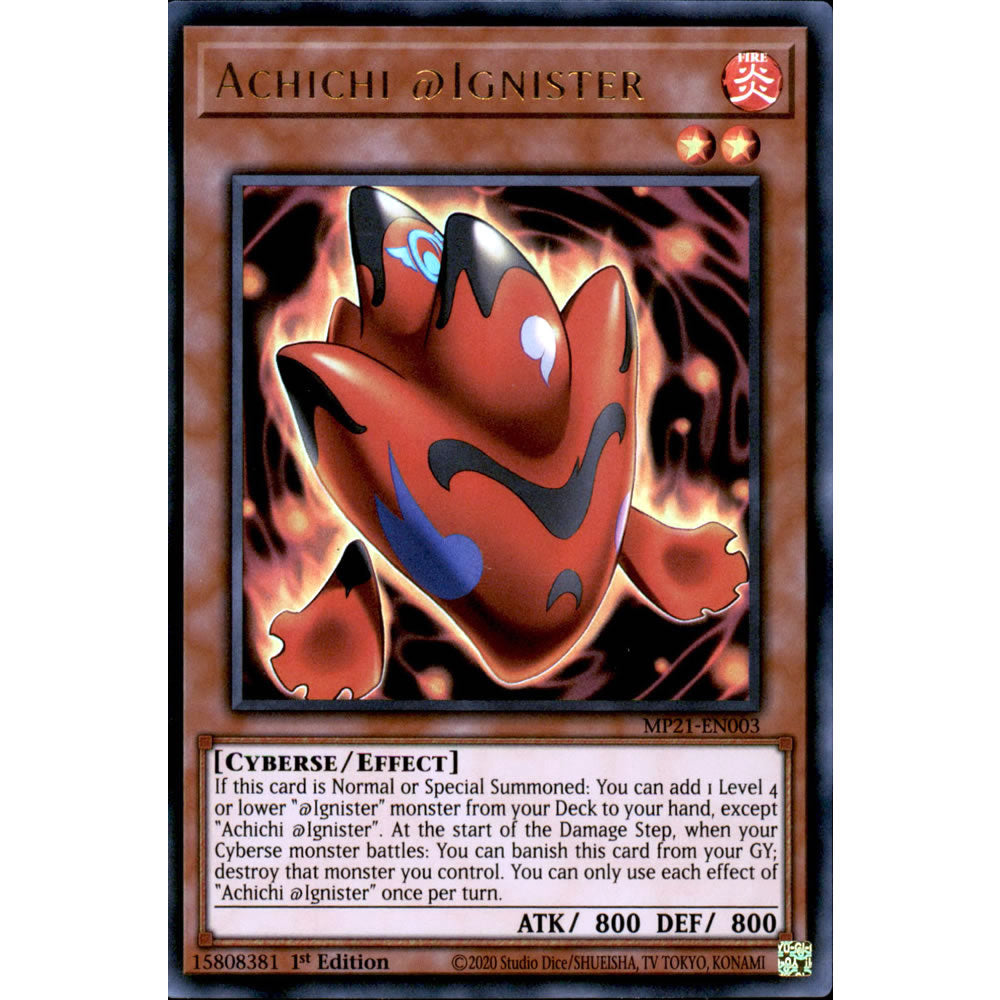 Achichi @Ignister MP21-EN003 Yu-Gi-Oh! Card from the Mega Tin 2021 Mega Pack Set