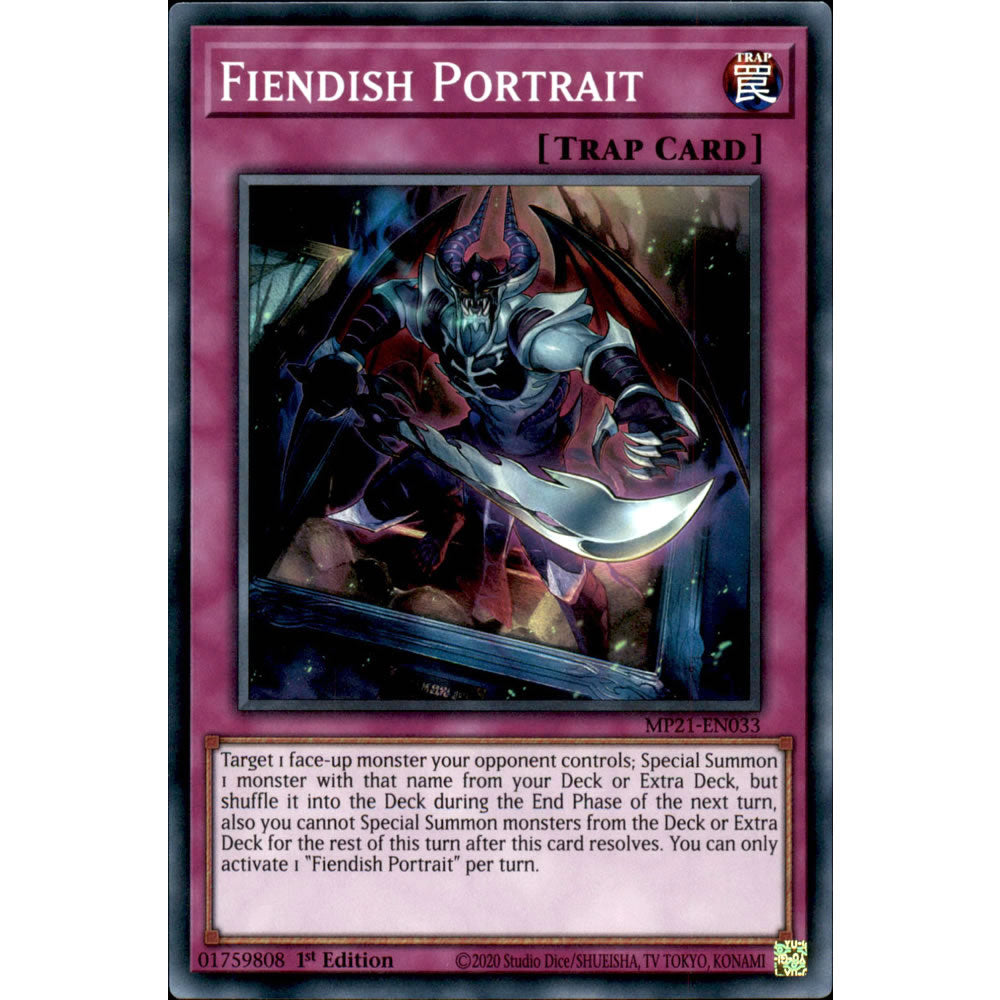 Fiendish Portrait MP21-EN033 Yu-Gi-Oh! Card from the Mega Tin 2021 Mega Pack Set