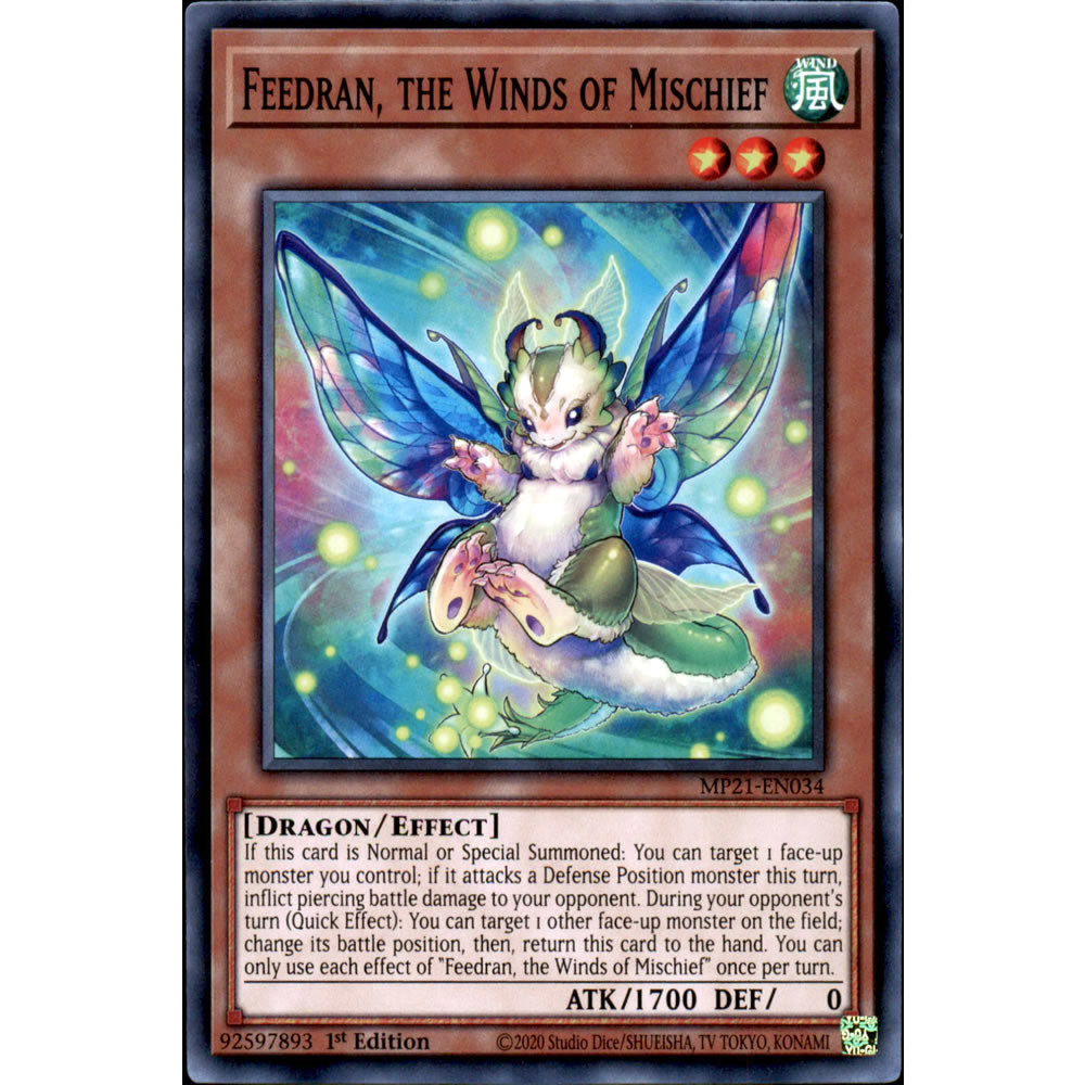 Feedran, the Winds of Mischief MP21-EN034 Yu-Gi-Oh! Card from the Mega Tin 2021 Mega Pack Set