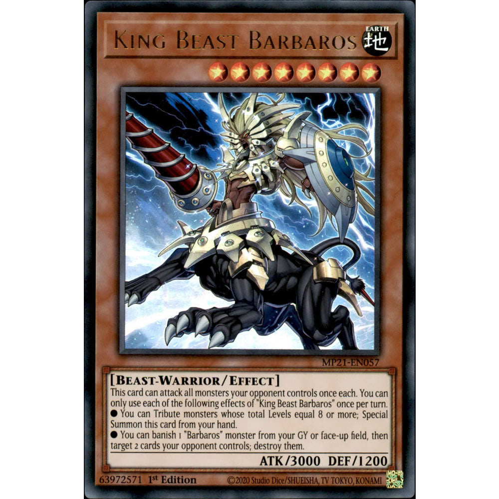 King Beast Barbaros MP21-EN057 Yu-Gi-Oh! Card from the Mega Tin 2021 Mega Pack Set