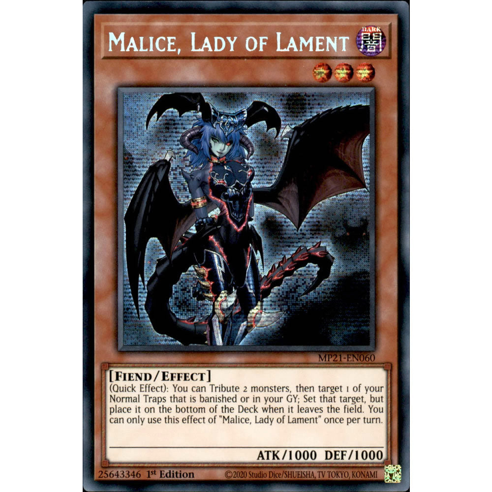Malice, Lady of Lament MP21-EN060 Yu-Gi-Oh! Card from the Mega Tin 2021 Mega Pack Set
