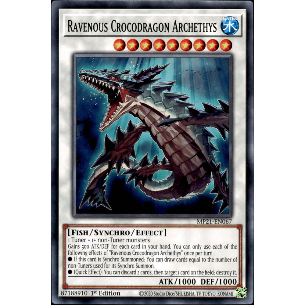 Ravenous Crocodragon Archethys MP21-EN067 Yu-Gi-Oh! Card from the Mega Tin 2021 Mega Pack Set