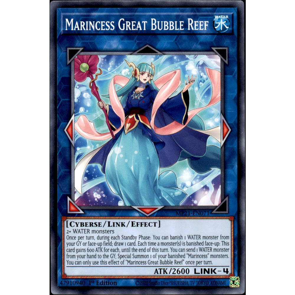 Marincess Great Bubble Reef MP21-EN071 Yu-Gi-Oh! Card from the Mega Tin 2021 Mega Pack Set