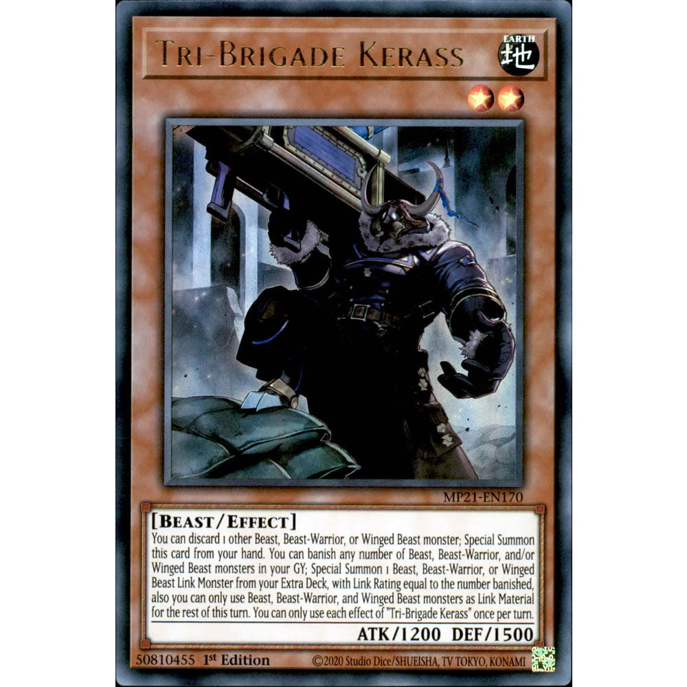 Tri-Brigade Kerass MP21-EN170 Yu-Gi-Oh! Card from the Mega Tin 2021 Mega Pack Set