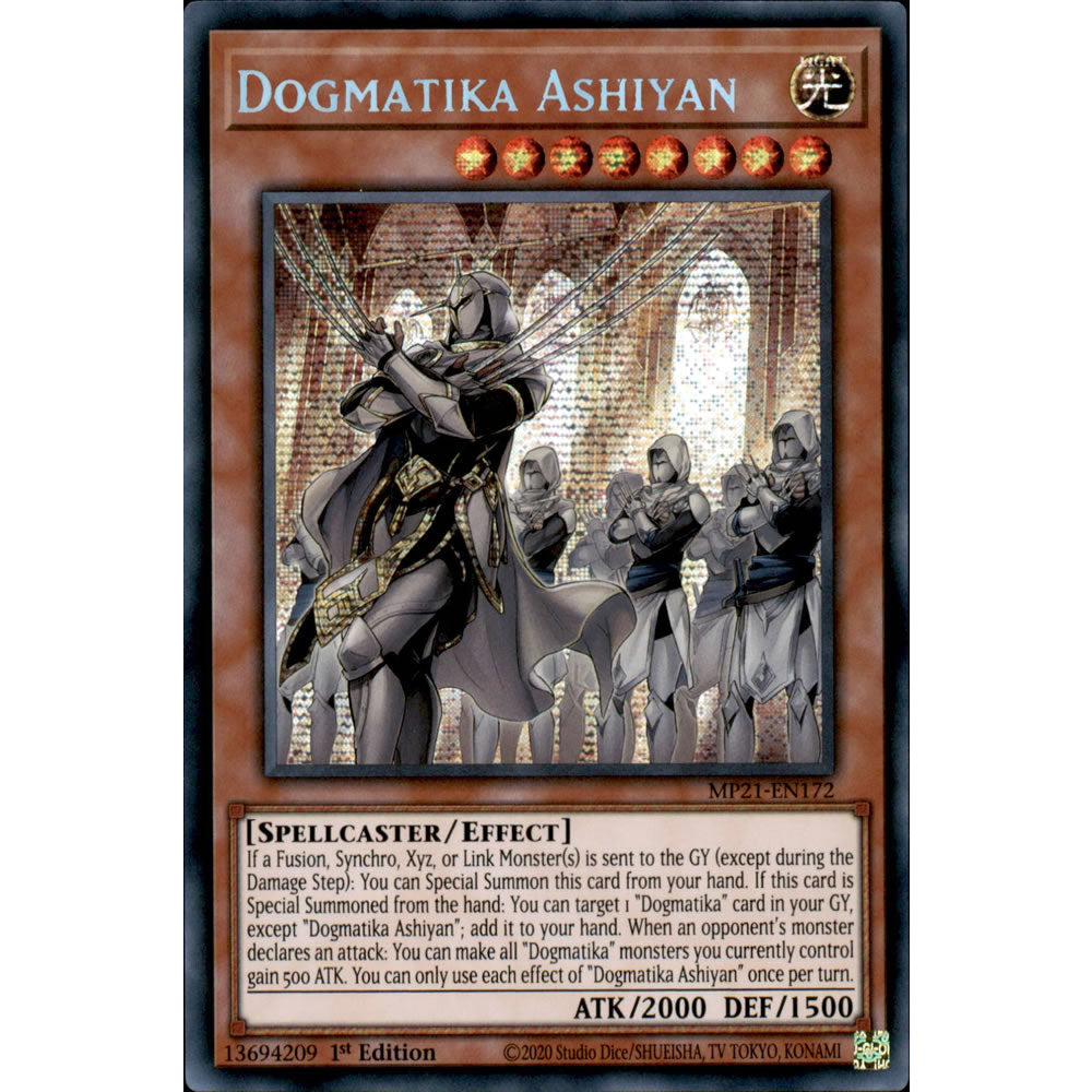 Dogmatika Ashiyan MP21-EN172 Yu-Gi-Oh! Card from the Mega Tin 2021 Mega Pack Set