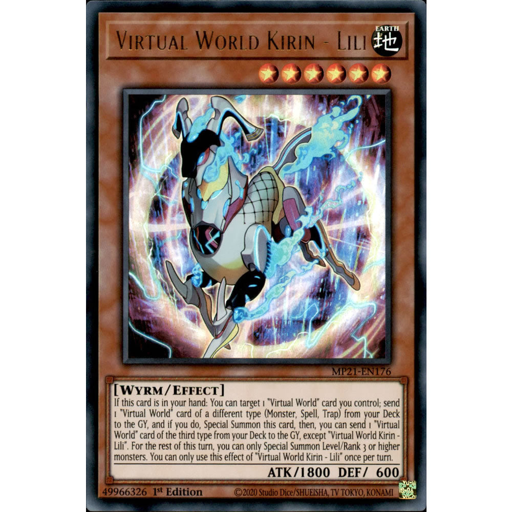 Virtual World Kirin - Lili MP21-EN176 Yu-Gi-Oh! Card from the Mega Tin 2021 Mega Pack Set