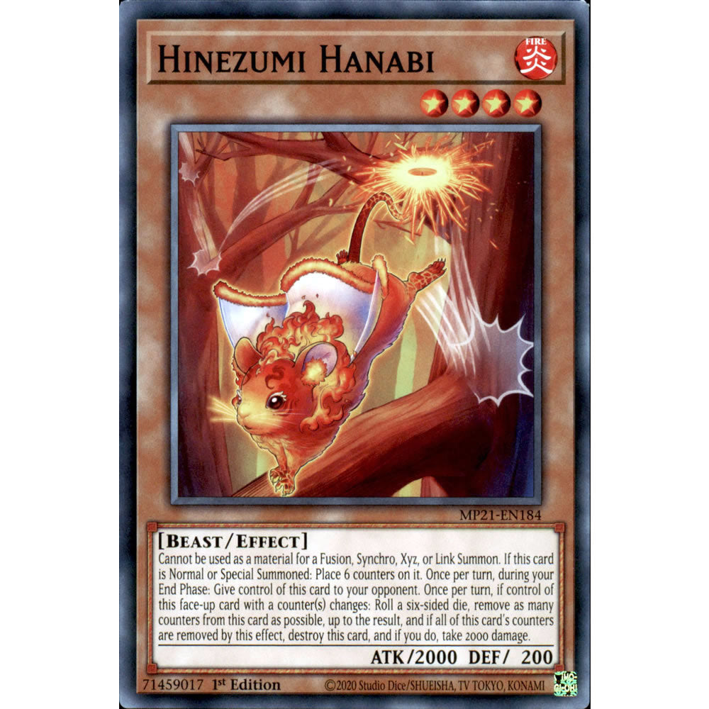 Hinezumi Hanabi MP21-EN184 Yu-Gi-Oh! Card from the Mega Tin 2021 Mega Pack Set