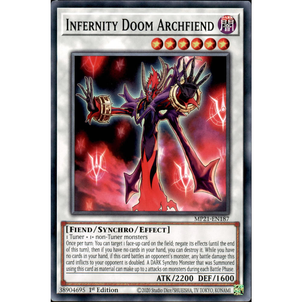 Infernity Doom Archfiend MP21-EN187 Yu-Gi-Oh! Card from the Mega Tin 2021 Mega Pack Set