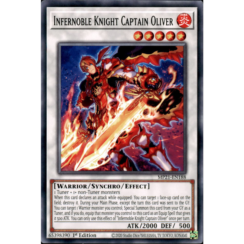 Infernoble Knight Captain Oliver MP21-EN188 Yu-Gi-Oh! Card from the Mega Tin 2021 Mega Pack Set