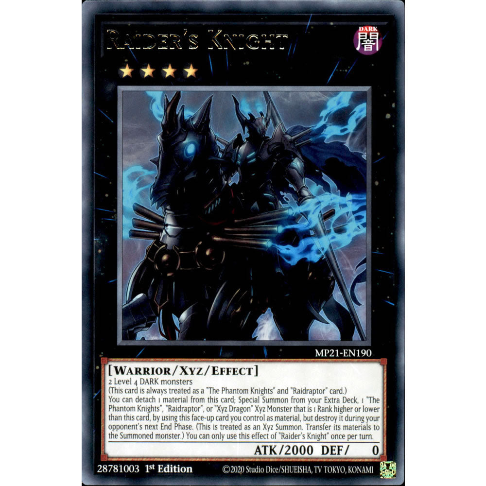 Raider's Knight MP21-EN190 Yu-Gi-Oh! Card from the Mega Tin 2021 Mega Pack Set