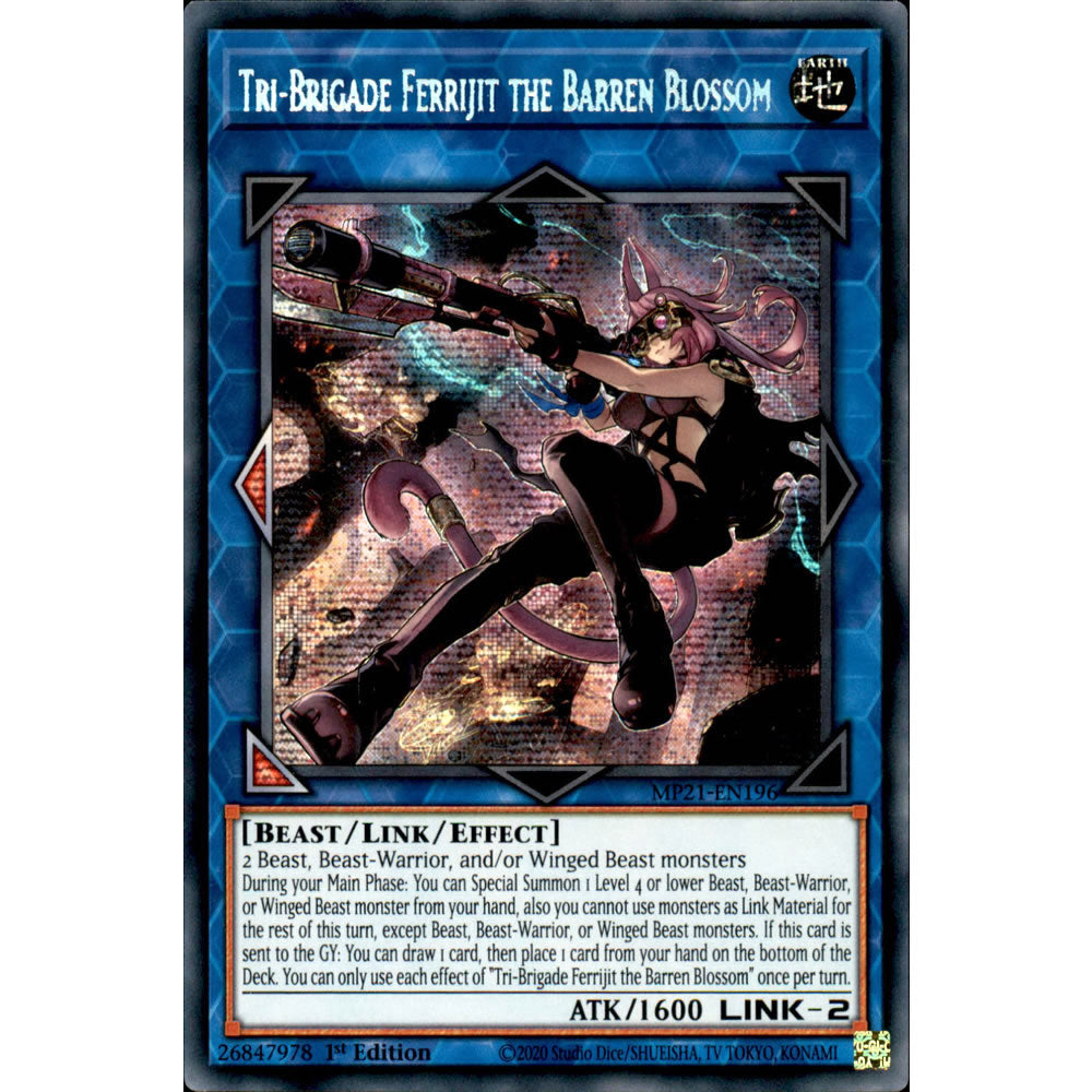 Tri-Brigade Ferrijit the Barren Blossom MP21-EN196 Yu-Gi-Oh! Card from the Mega Tin 2021 Mega Pack Set