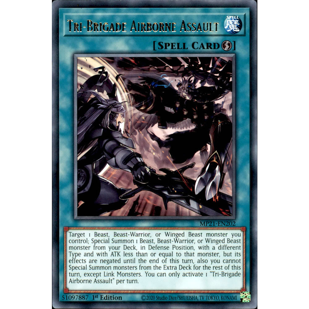 Tri-Brigade Airborne Assault MP21-EN202 Yu-Gi-Oh! Card from the Mega Tin 2021 Mega Pack Set