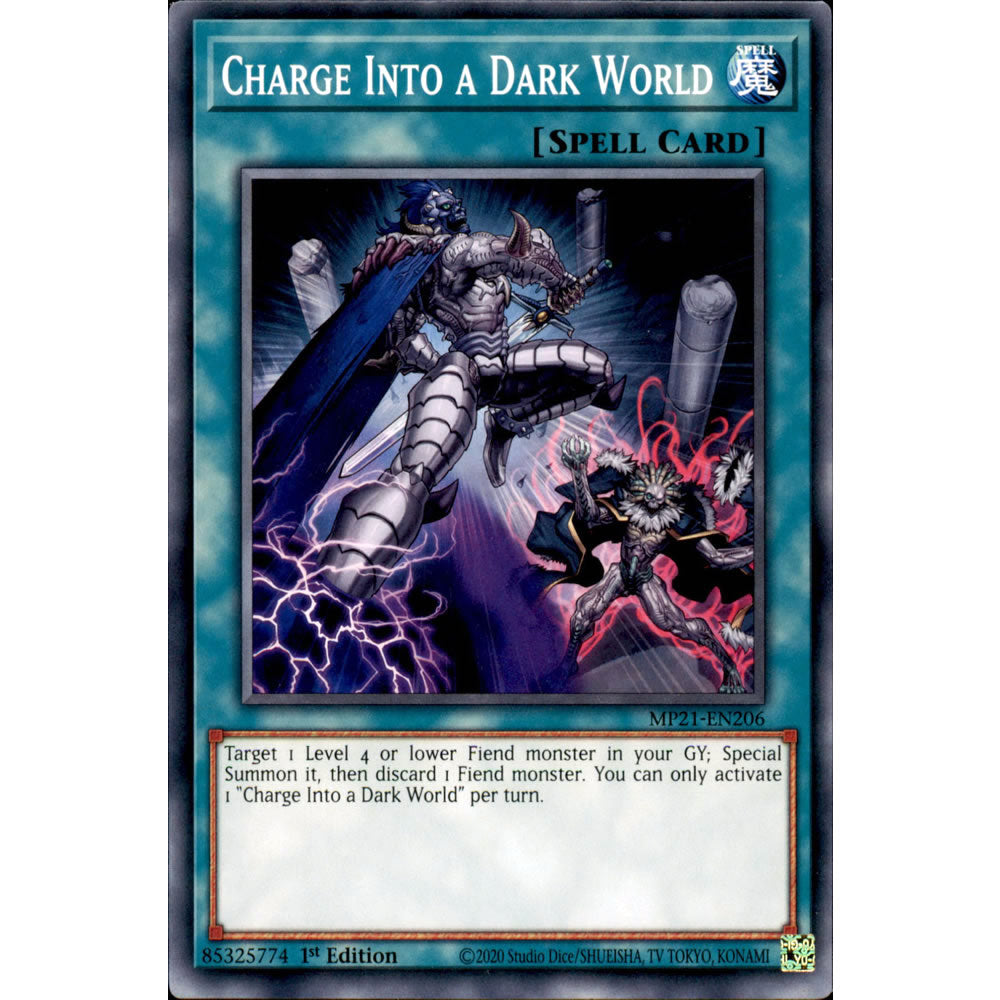 Charge Into a Dark World MP21-EN206 Yu-Gi-Oh! Card from the Mega Tin 2021 Mega Pack Set