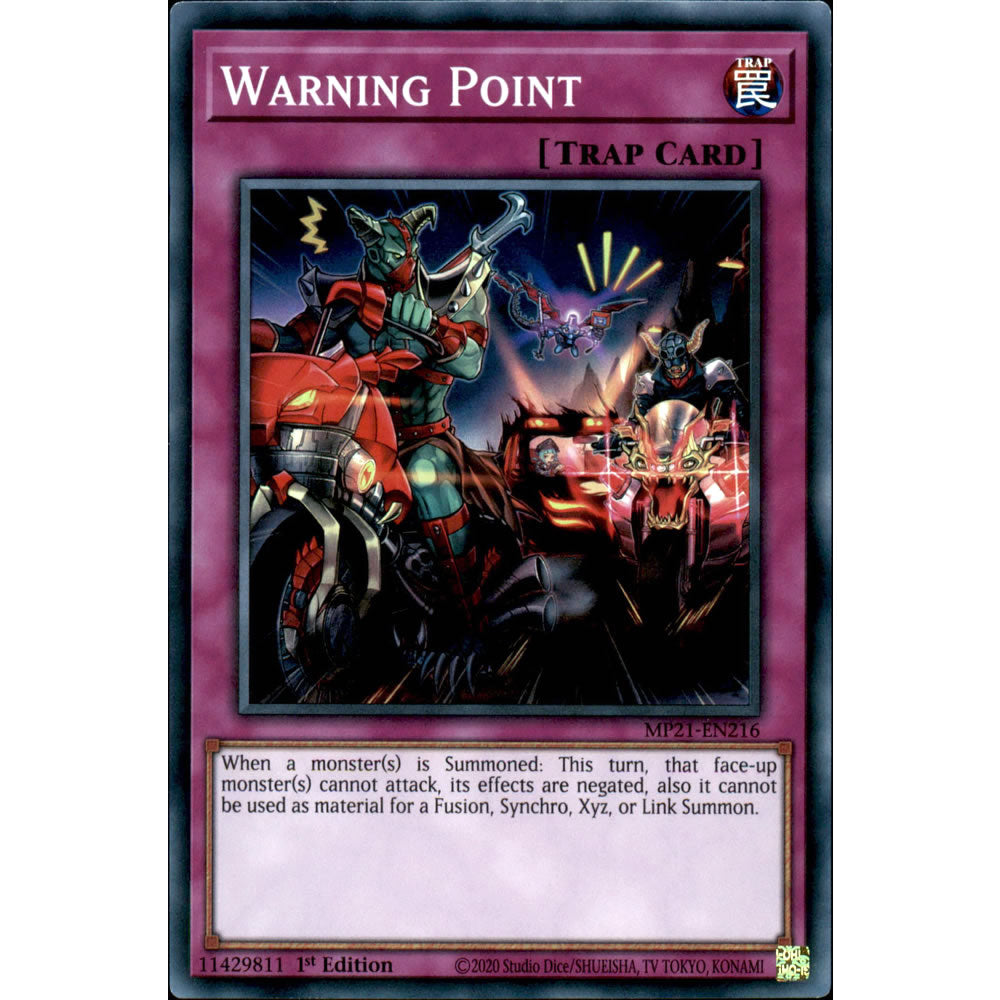 Warning Point MP21-EN216 Yu-Gi-Oh! Card from the Mega Tin 2021 Mega Pack Set