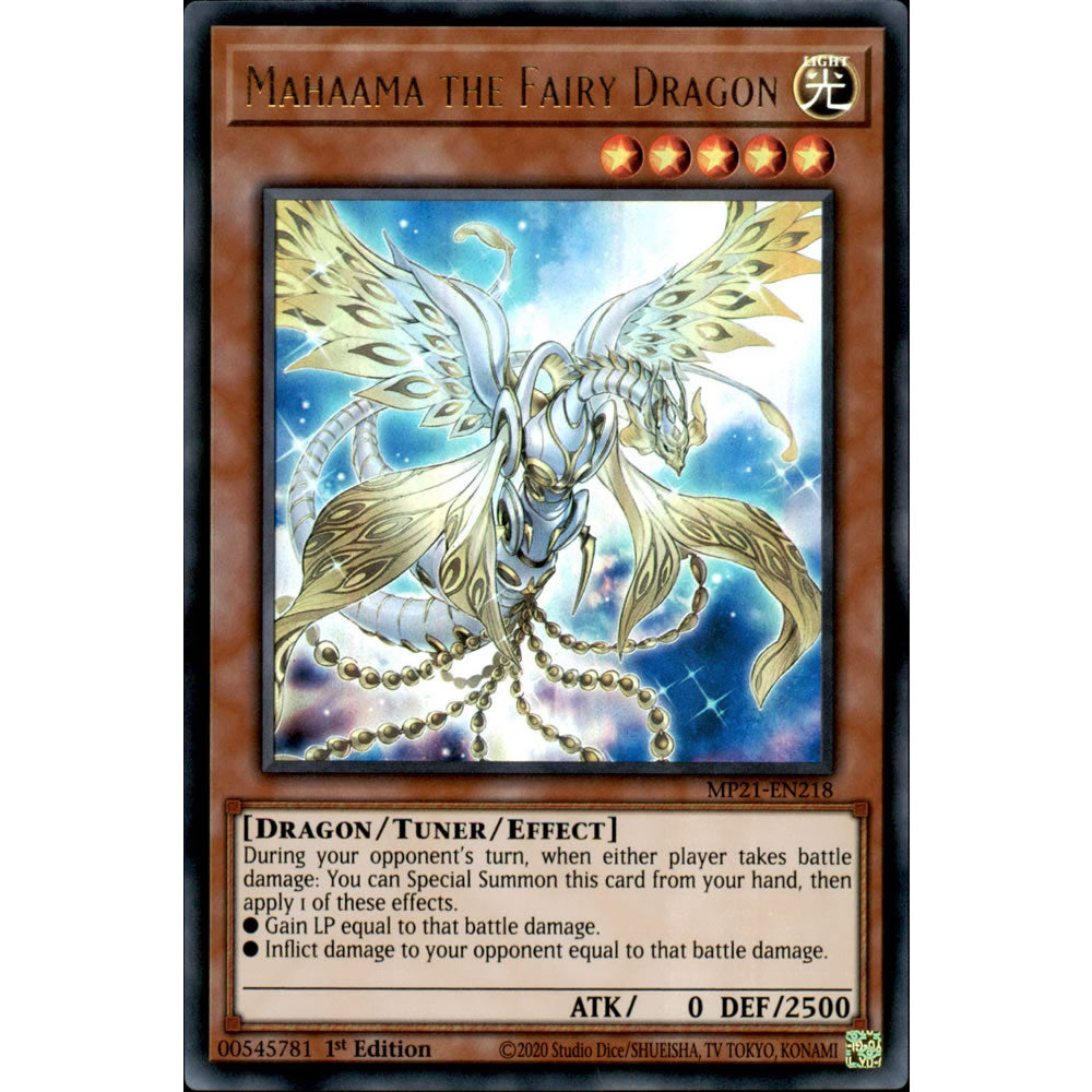 Mahaama the Fairy Dragon MP21-EN218 Yu-Gi-Oh! Card from the Mega Tin 2021 Mega Pack Set