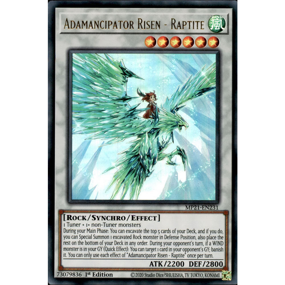 Adamancipator Risen - Raptite MP21-EN231 Yu-Gi-Oh! Card from the Mega Tin 2021 Mega Pack Set