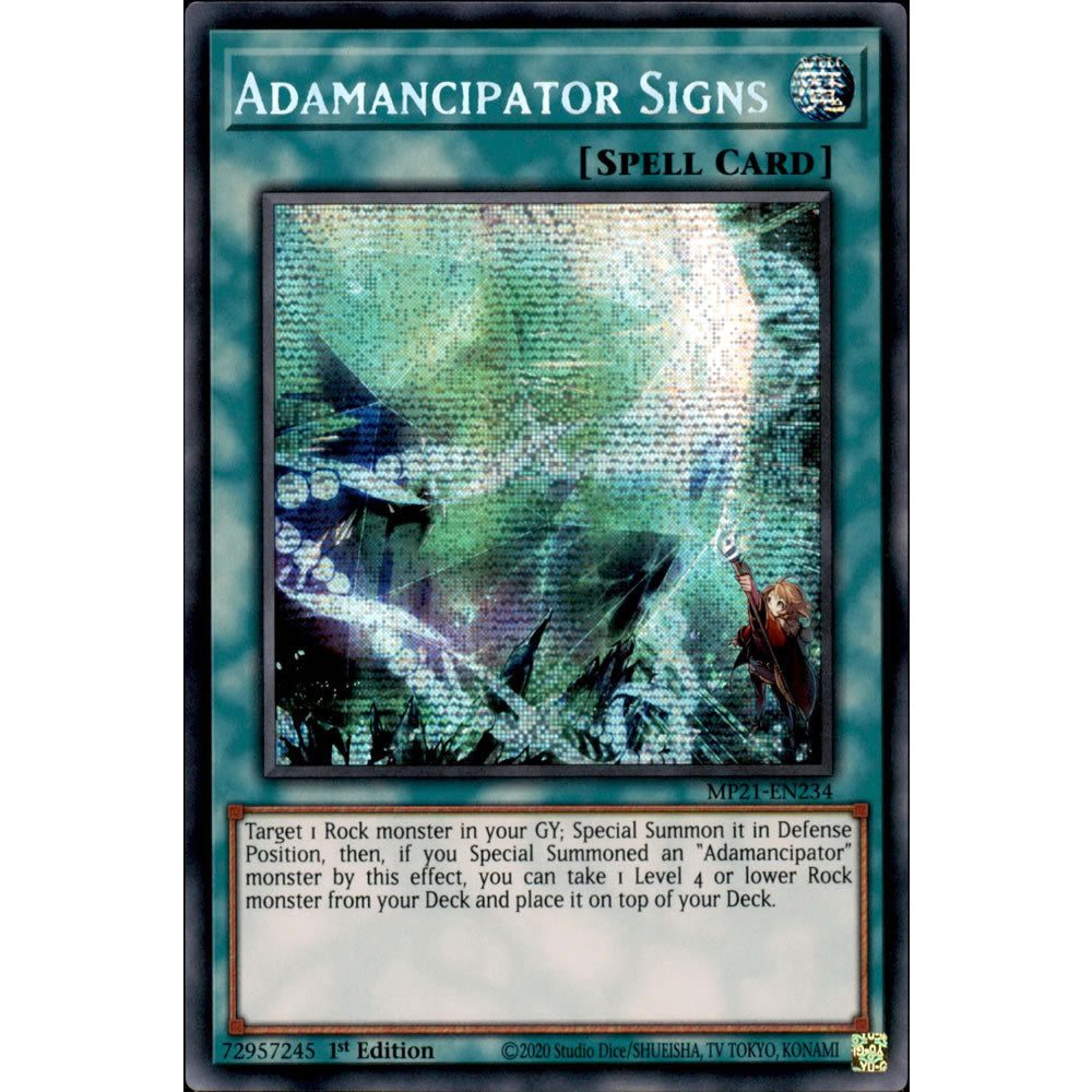 Adamancipator Signs MP21-EN234 Yu-Gi-Oh! Card from the Mega Tin 2021 Mega Pack Set