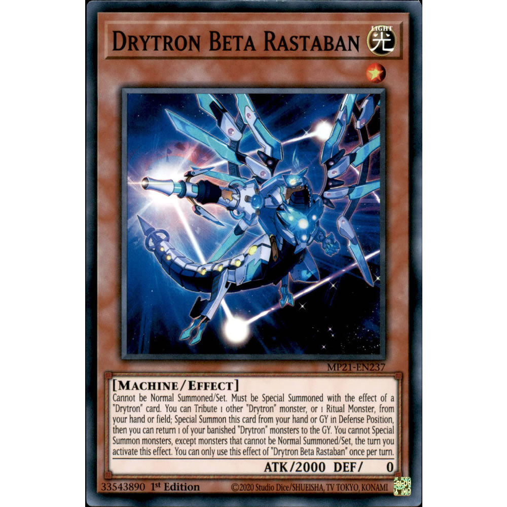 Drytron Beta Rastaban MP21-EN237 Yu-Gi-Oh! Card from the Mega Tin 2021 Mega Pack Set