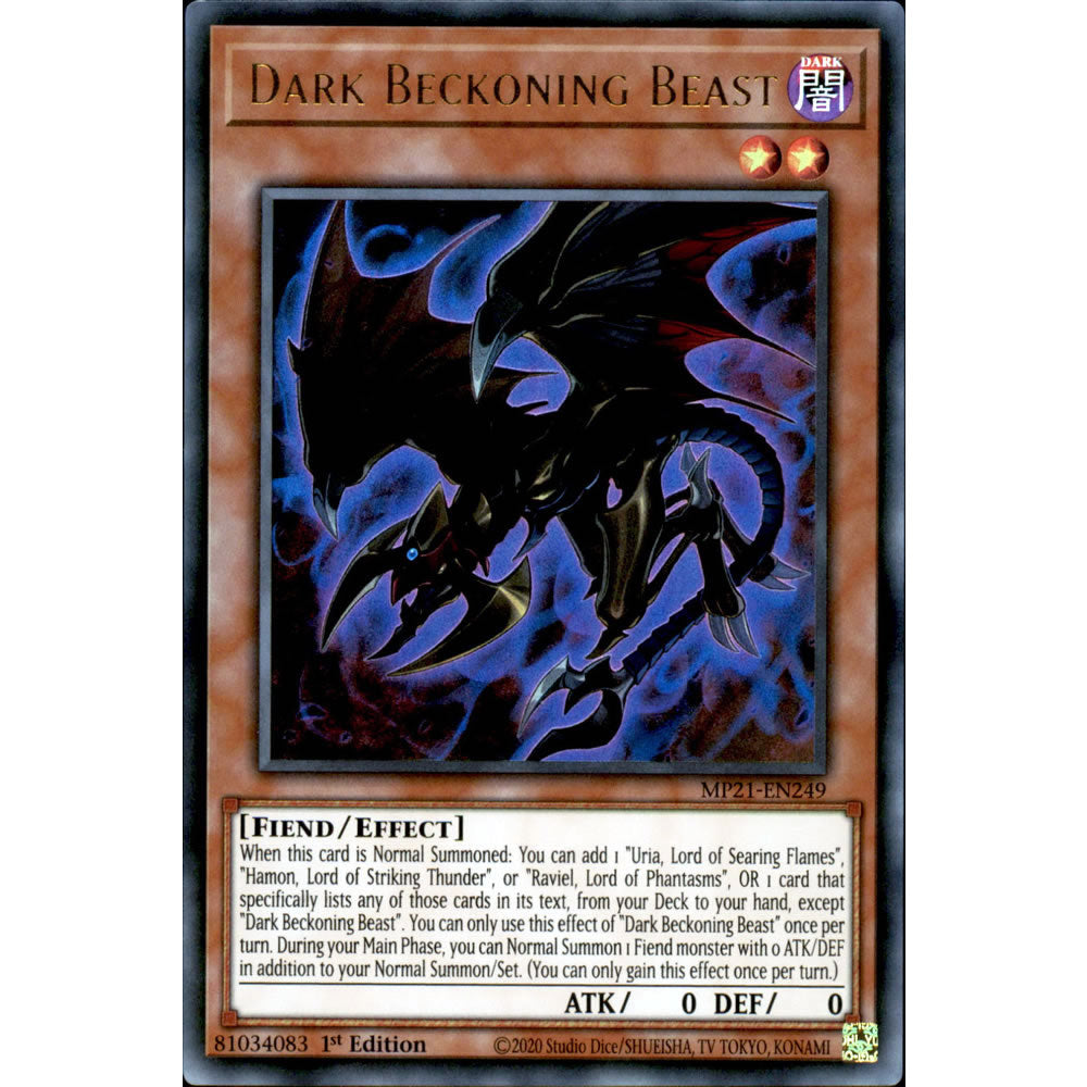 Dark Beckoning Beast MP21-EN249 Yu-Gi-Oh! Card from the Mega Tin 2021 Mega Pack Set