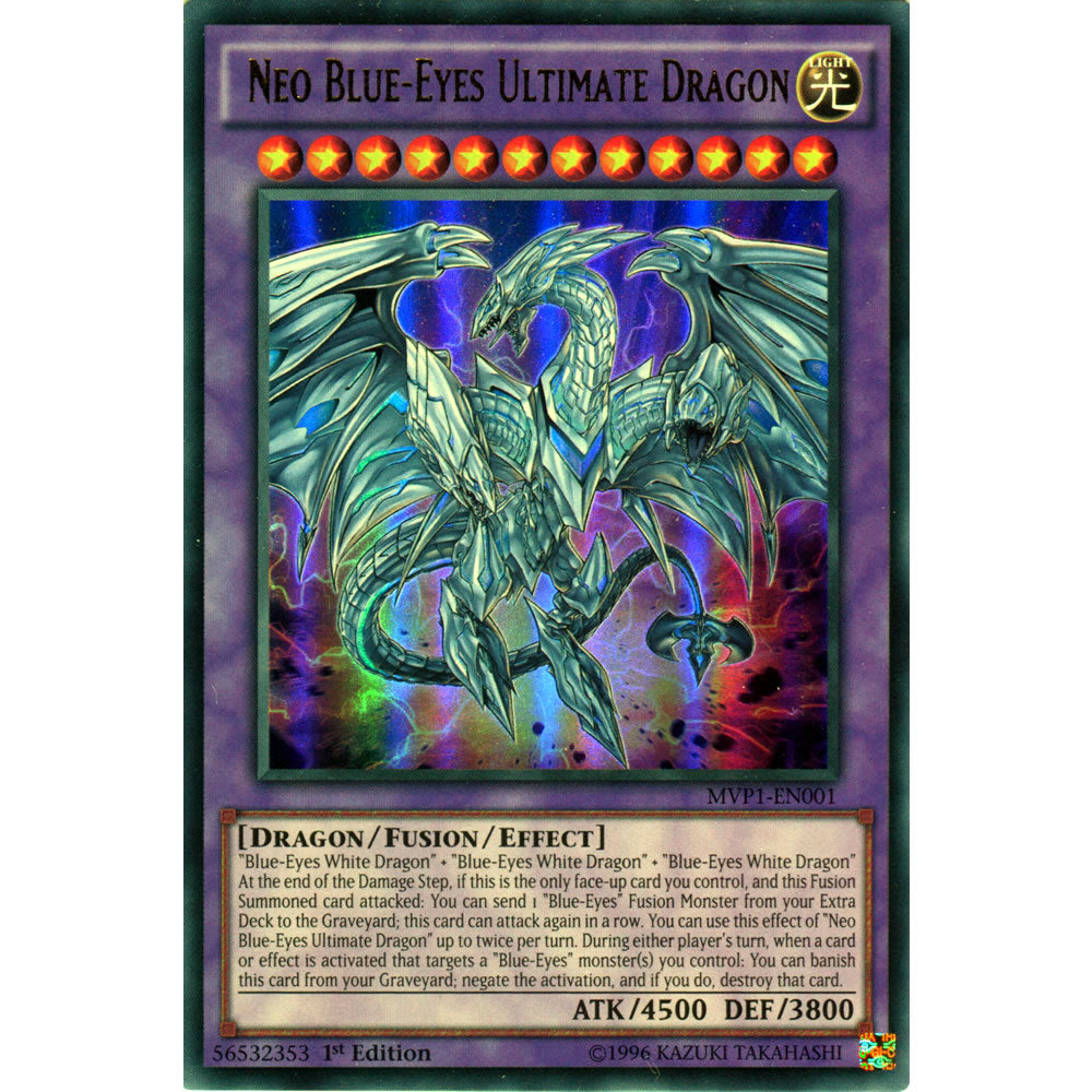 Neo Blue-Eyes Ultimate Dragon MVP1-EN001 Yu-Gi-Oh! Card from the The Dark Side of Dimensions Movie Pack Set