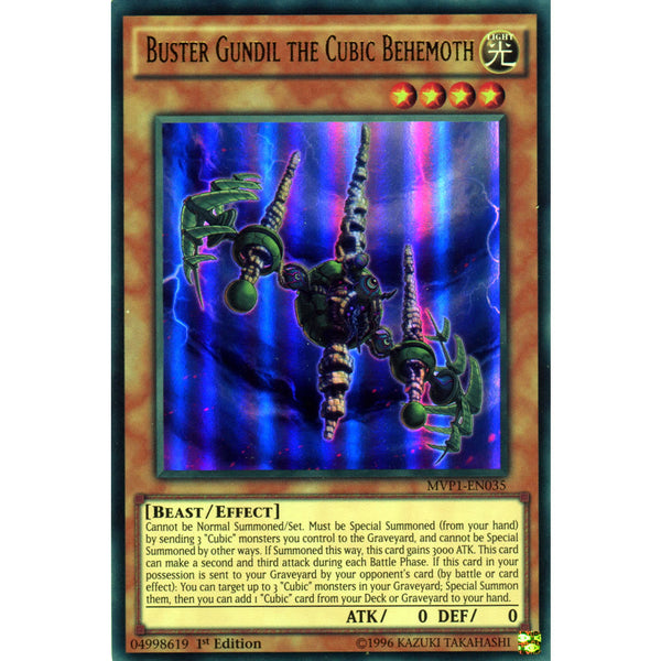 Yu-Gi-Oh! Buster Gundil The Cubic Behemoth Card – MVP1-EN035, 1st Edition Ultra Rare From The Dark Side Of Dimensions Movie Pack