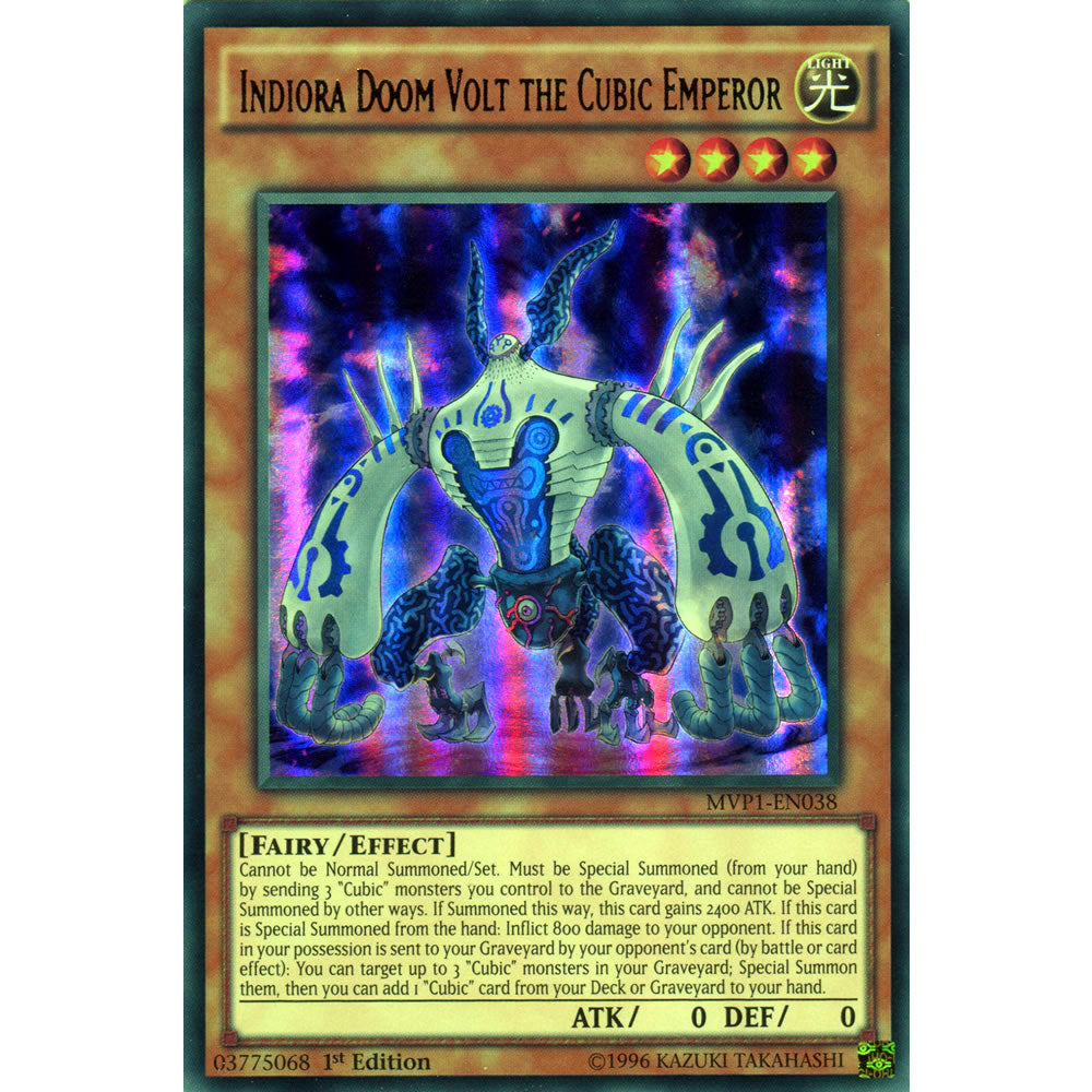 Indiora Doom Volt the Cubic Emperor MVP1-EN038 Yu-Gi-Oh! Card from the The Dark Side of Dimensions Movie Pack Set