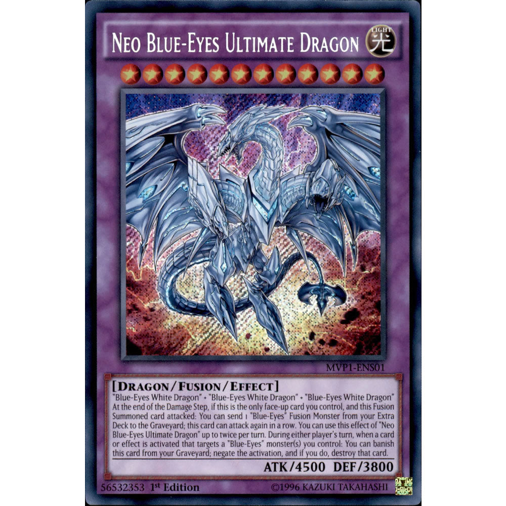 Neo Blue-Eyes Ultimate Dragon MVP1-ENS01 Yu-Gi-Oh! Card from the The Dark Side of Dimensions Movie Secret Edition Set