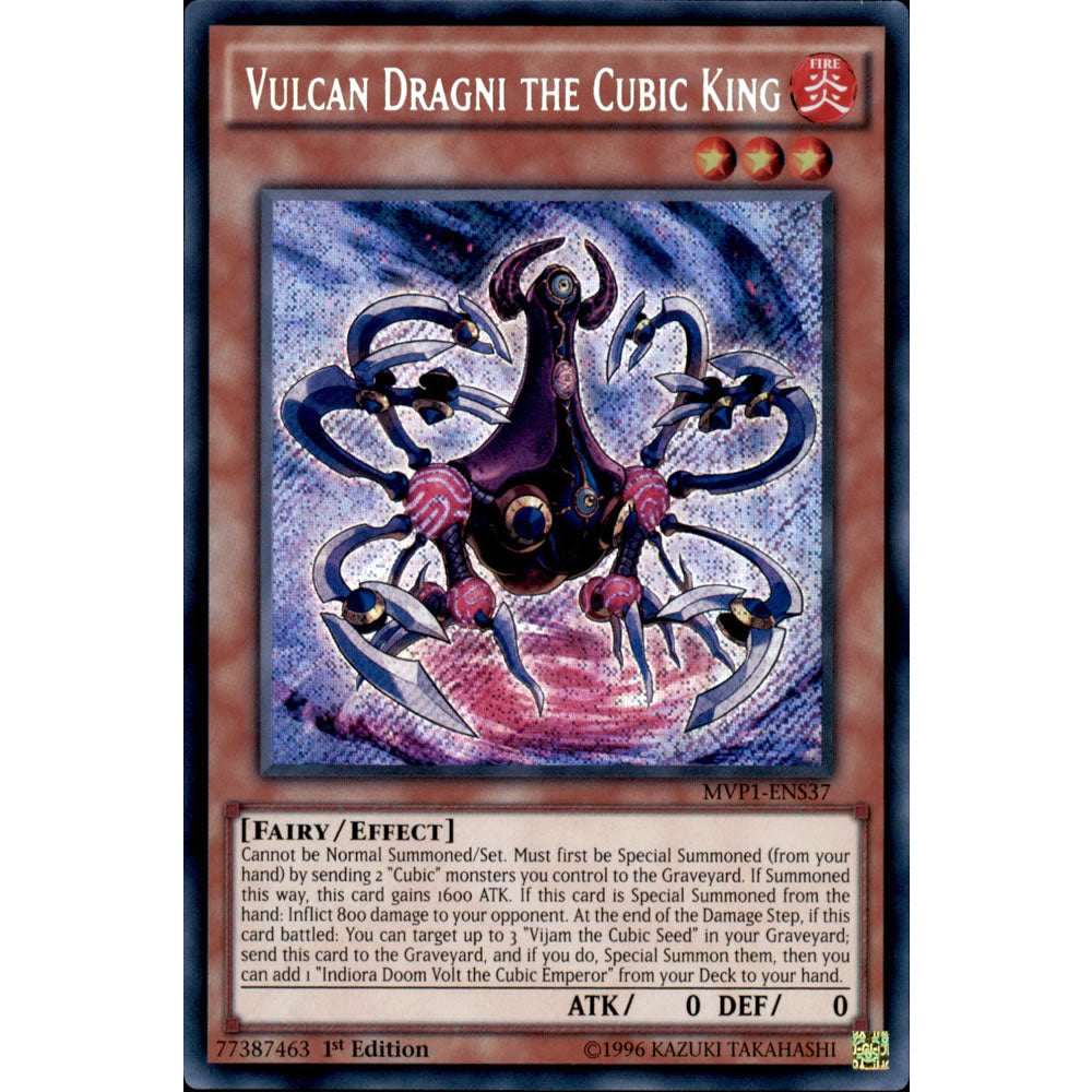 Vulcan Dragni the Cubic King MVP1-ENS37 Yu-Gi-Oh! Card from the The Dark Side of Dimensions Movie Secret Edition Set